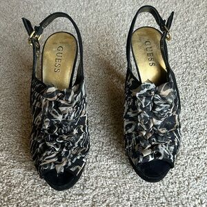 GUESS ANIMAL PRINT PLATFORM STILETTOS